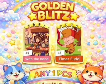 Monopoly 5 Star Golden Blitz - With the Band / Elmer Fudd - 1 Sticker per Order - Golden Blitz