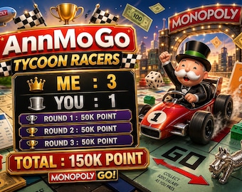 Monopoly Transylvania Racers – 50,000 Points Each Round(Read Description)