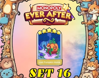 Último set de calabazas para el hogar 16 - Pegatina Monopoly Go 5 estrellas - Álbum EVER AFTER