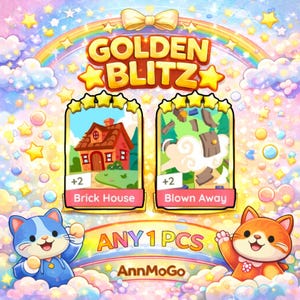 Monopoly Go Golden Blitz - Casa de ladrillos / Desplomado - (1 unidad por pedido)
