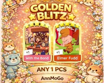 Monopoly Go Golden Blitz - With the Band / Elmer Fudd - 1 Sticker per Order - 5 Star Sticker