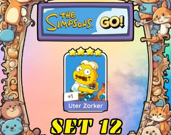Uter Zorker Set 12 - Monopoly Go Sticker 4 Stars - The Simpsons Album