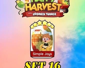 Simple Joys - Set 16 - Monopoly Go 6 Star Sticker - Happy Harvest Album