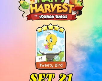 Tweety Bird - Set 21 - Monopoly Go 5 Star Sticker - Happy Harvest Album