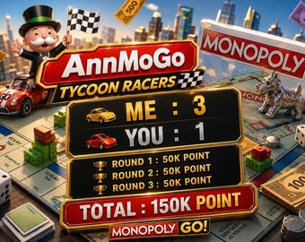 Monopoly Transylvania Racers – 50,000 Points Each Round(Read Description)