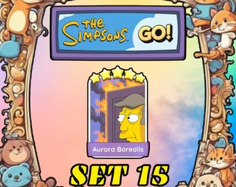 Set Aurora Boreal 15 - Pegatina Monopoly Go 5 Estrellas - Los Simpson