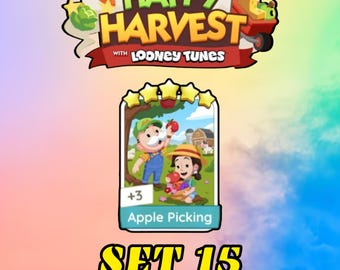 Raccolta delle mele - Set 15 - Adesivo Monopoly Go 5 stelle - Album Happy Harvest