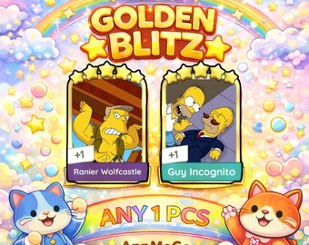 Monopoly Go Golden Blitz - Ranier Wolfcastle / Guy Incognito - (1 pezzo per ordine)