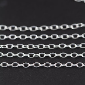 Sterling Silver Chain 10 Feet Permanent Jewelry Cable Necklace Chain Bulk Wholesale Chain Wholesale Chains 925 Sterling Silver image 1