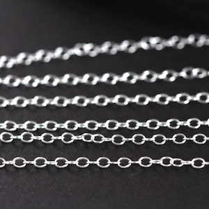 Permanent Jewelry Destash Necklace Chain , Sterling Silver Oval Cable Chain Bulk 10, 30, 50 or 100 Feet - Wholesale Chains