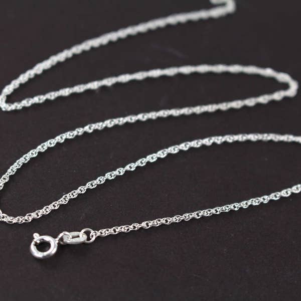 Rope Chain Necklace 925 Sterling Silver, 1.55 mm Thickness, 16 18 20 22 24 inches Gift for Her Gift for Wife Unisex Everyday Jewelry Wear