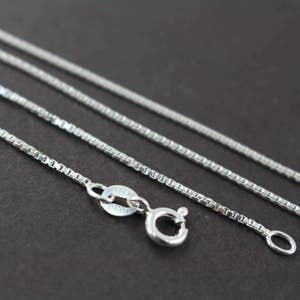 Bulk Wholesale Chains Box Chain Necklaces 1mm 925 Sterling Silver 14 16 18 20 22 24 inches 5 Finished Chains image 2