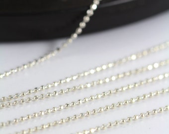 Ball Chain Diamond Cut 925 Sterling Silver , Necklace Chain 1 mm , Permanent Jewelry , 10, 30, 50 or 100 Feet - Wholesale 35% Off
