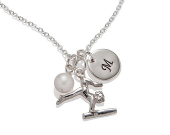 Gymnastics Necklace for Girls - Engraved Jewelry ALL 925 Sterling Silver Jewelry