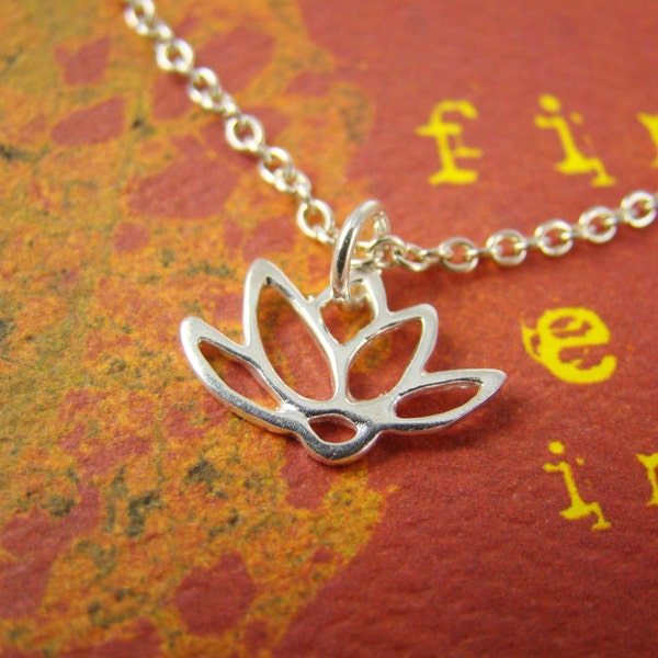 Lotus Charm Sterling Silver 10x15mm Wholesale Charms with Jump Ring