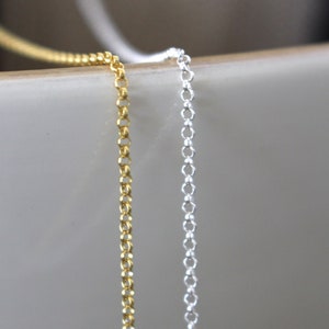 Rolo Chain Sterling Silver and Gold 18k by the Foot - Rolo Necklace Chain - Bulk Chain - Wholesale Chain - 1.5mm - 5 10 30 50 100 Feet