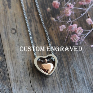 Custom Engraved Heart Urn Pendant Necklace - Cremation Memorial Jewelry - Urn for Human Ashes and Pet Loss