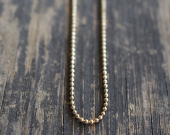 Gold Ball Chain Necklace - Dainty 1mm Bead Necklace