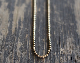 Gold Ball Chain Necklace - Dainty 1mm Bead Necklace