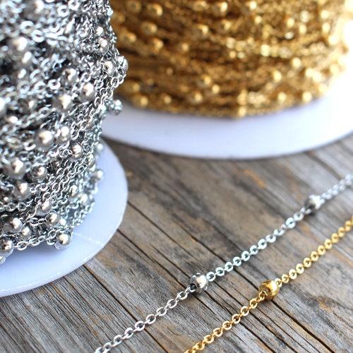 Stainless Steel Chain Nontarnish 2mm Gold Silver Rose Gold Etsy