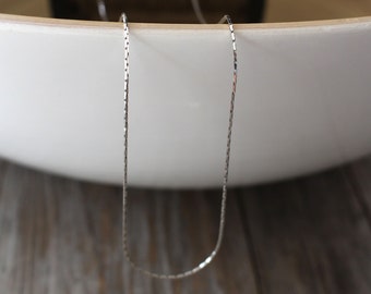 Catena per perline in argento - Catena Cordano - Catena per scatole per cavi da 0,6 mm Con taglio diamantato argento sterling - Creazione di gioielli permanenti fai-da-te