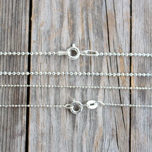 1.5mm Sterling Faceted Ball Chains - 16 1.5mm Sterling Faceted Ball Chains - 16