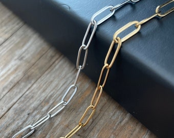 Paperclip Chain No Fade Non-Tarnish - Gold Silver Wholesale Bulk Chain - DIY Chain for Permanent Jewelry Making