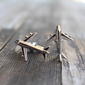 Everyday Jewelry Cufflinks, Airplane Cuff Links for Pilot Flight Attendants, Aviation Gift Ideas Airline Industry Gift Friendly Skies Gift