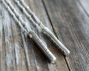 SILVERCUTE Donna Collana Pendente Bar Piccolo Semplice Cindolo