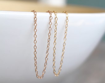 Rose Gold and 14k Gold Filled Necklaces 5 Units Wholesale , Rose Gold and 14k Gold Cable Chain Necklaces 14, 16, 18, 20, 22, 24 inches