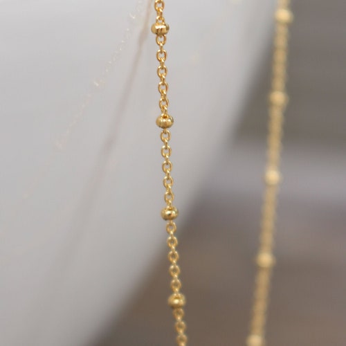 18k Shiny Gold Satellite Chains Irregular Ball Chain 3.3 Etsy