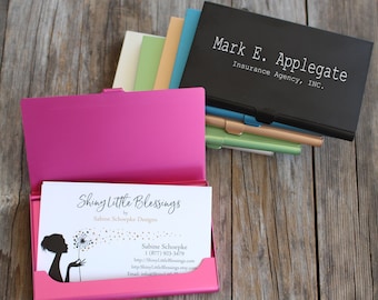 Personalized Business Card Holder Custom Laser Engraved - Credit Card Holder - Graduation Gift