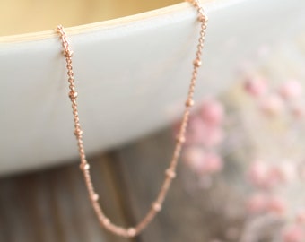 Satellite Chain Rose Gold Filled by the Foot - Satellite Ball Bead Chain -  Wholesale Chains Bulk on the Spool