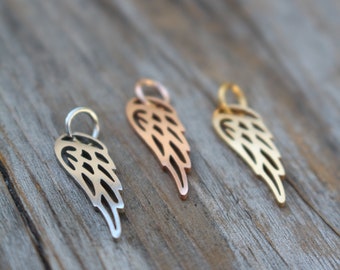 Angel Wing Charms - No Tarnish - Stainless Steel - Gold - Silver - Rose Gold