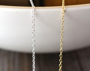 Sterling Silver and 18k Gold Cable Chain for Permanent Jewelry Making - Discounted Wholesale Pricing