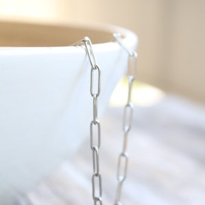 Paperclip Silver Oval Link Chain , Wholesale Chains DIY Jewelry Making Supplies , Bulk Chains