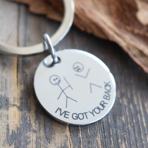 I got your back Key Ring - Funny Personalized Custom Engraved - Stick Figure - BFF Gift