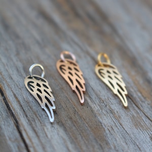 Angel Wing Charms - No Tarnish - Stainless Steel - Gold - Silver - Rose Gold