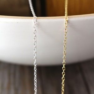 Gold Filled Chain and Sterling Silver Chain 10 Feet - Permanent Jewelry Making Cable Chain - Necklace Chain - Bulk Chain - Wholesale Chains