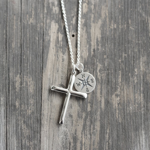 Compass Cross Necklace - Etsy