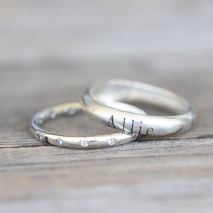 Stacking Rings - Custom Engraved Personalized Rings - 925 Sterling Silver