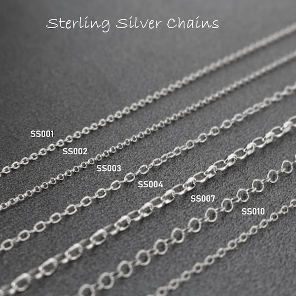 Silver Chain - Necklace Cable Chain - Permanent Jewelry Making Supplies - Bulk Wholesale Chains - 925 Sterling Silver