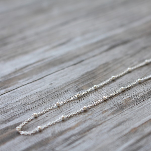 925 Sterling Silver Satellite Ball Bead Chain Necklace - Dainty Layering Jewelry 14 16 18 20 22 24 inches