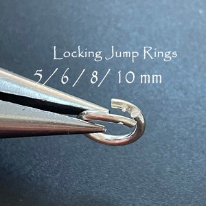 5 Silver Locking Jump Rings , No Solder Lock Jump Rings , 5mm 6mm 8mm 10mm 925 Sterling Silver image 1