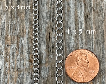 Non-Tarnish Stainless Steel Chain, DIY Jewelry Supplies, Bulk Extension Chain 4x5mm links