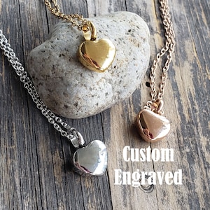 Heart Urn Necklace Custom Engraved - Ashes Jewellery - Cremation Memorial Jewelry - Urn for Human Ashes and Pet Loss