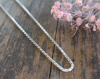 Silver Popcorn Chain Necklace - 2mm 925 Sterling Silver Necklaces - Gift for Her