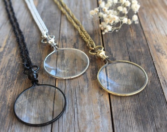 Private listing for Michele Berg - Magnifying Necklace - 42mm Vintage Nautical Pocket Style Monocle Necklace Magnifier Glass -