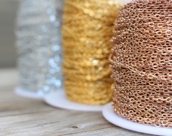 Stainless Steel Chain Non-Tarnish 2mm - Gold Silver Rose Gold Wholesale Bulk Chains