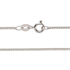 Chaîne en argent - Cadeau d&#39;anniversaire - Élégant collier en argent sterling 925 avec chaîne carrée de 0,75 mm en différentes longueurs - 14 16 18 20 22 24 pouces de longueur
